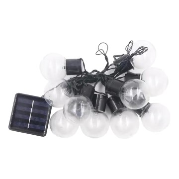 LED Solar chain 10xLED/0,12W/1,2V 1xAA IP44 6000K