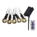 LED Solar chain 10xLED/0,5/4,5V 12 m 3000K IP44 1200 mAh + remote control