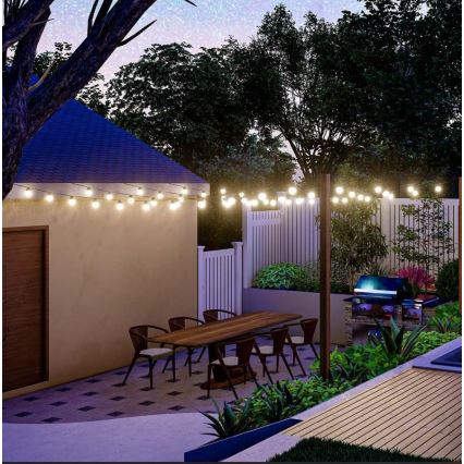 LED Solar chain 10xLED/0,5/4,5V 12 m 3000K IP44 + remote control