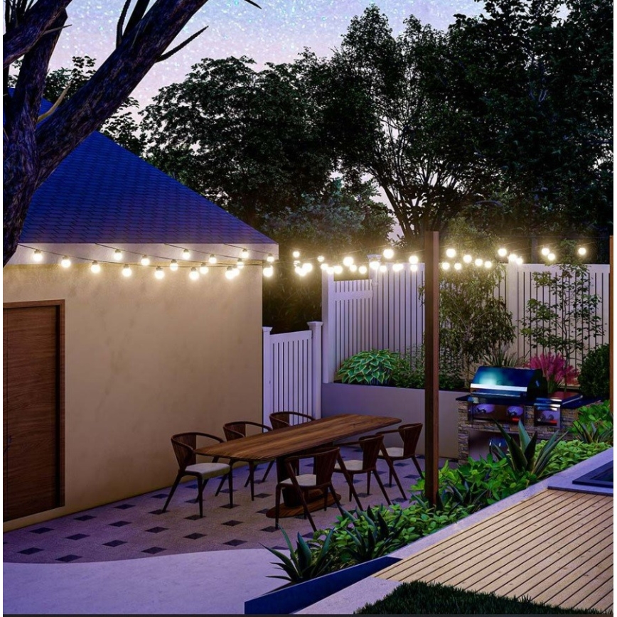 LED Solar chain 10xLED/0,5/4,5V 12 m 3000K IP44 + remote control