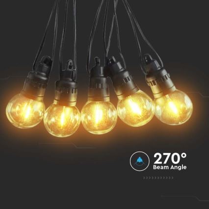 LED Solar chain 10xLED/0,5/4,5V 12 m 3000K IP44 + remote control