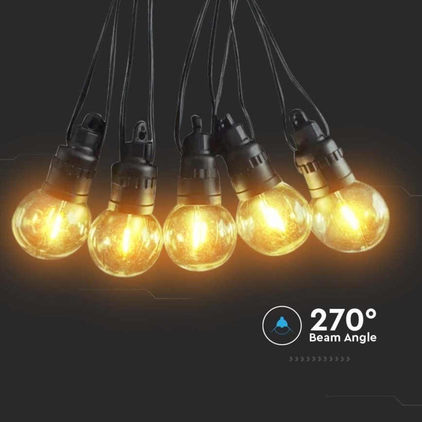 LED Solar chain 10xLED/0,5/4,5V 12 m 3000K IP44 + remote control