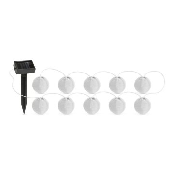 LED Solar chain 10xLED/1,2V 3,7m IP44 cool white