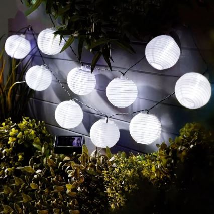 LED Solar chain 10xLED/1,2V 3,7m IP44 cool white