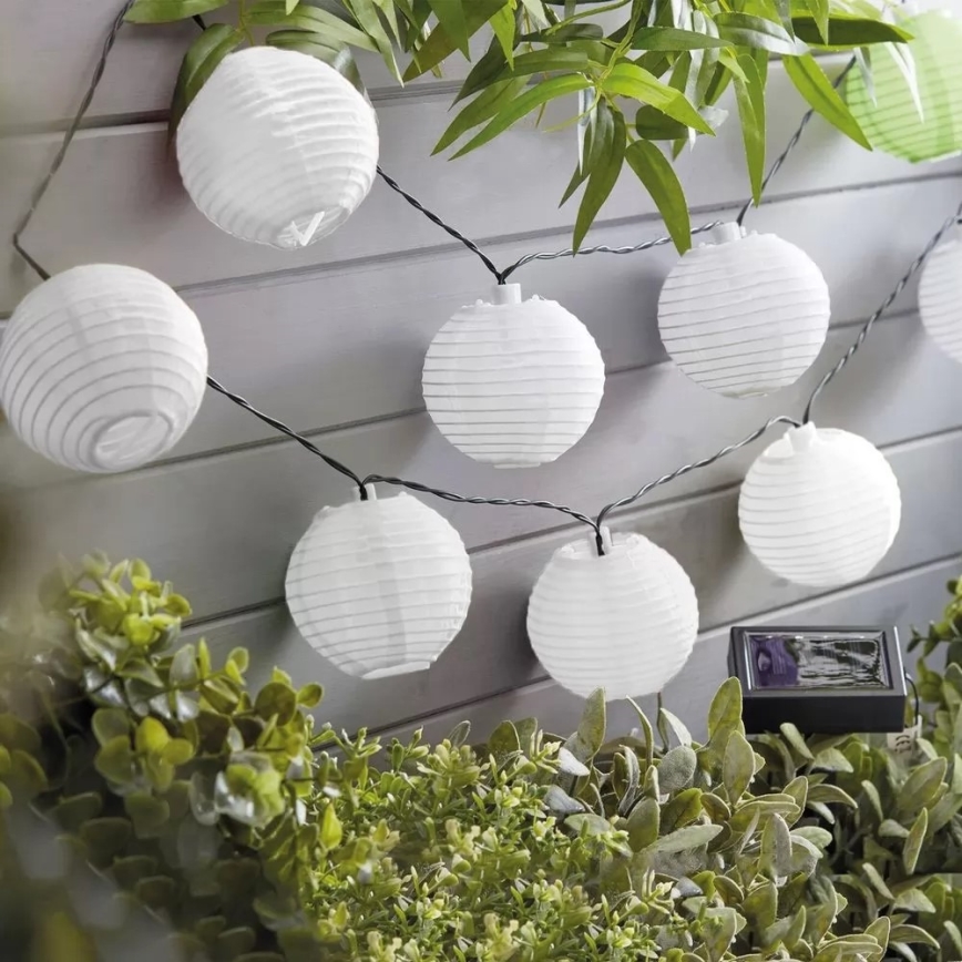 LED Solar chain 10xLED/1,2V 3,7m IP44 cool white