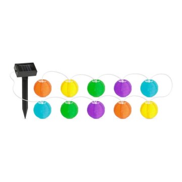 LED Solar chain 10xLED/1,2V 3,7m IP44 multicolor
