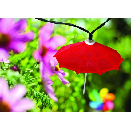 LED Solar chain 10xLED/1,2V 300 mAh 3,8 m IP44 umbrellas