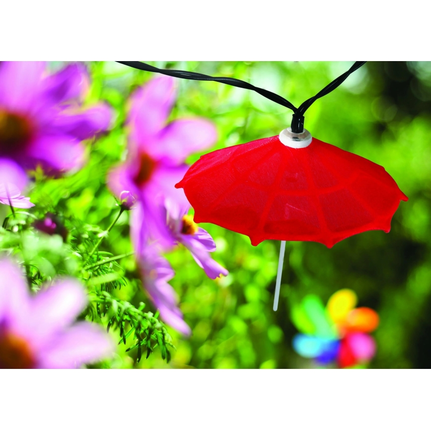 LED Solar chain 10xLED/1,2V 300 mAh 3,8 m IP44 umbrellas