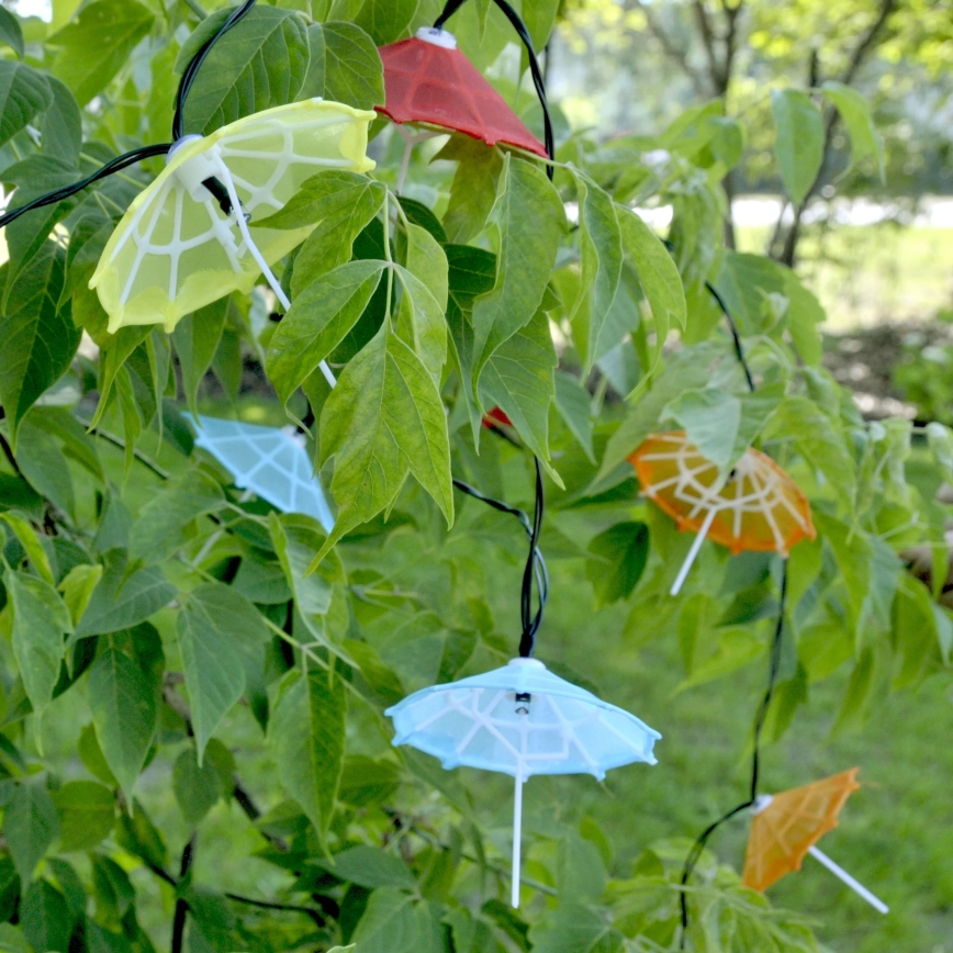 LED Solar chain 10xLED/1,2V 300 mAh 3,8 m IP44 umbrellas