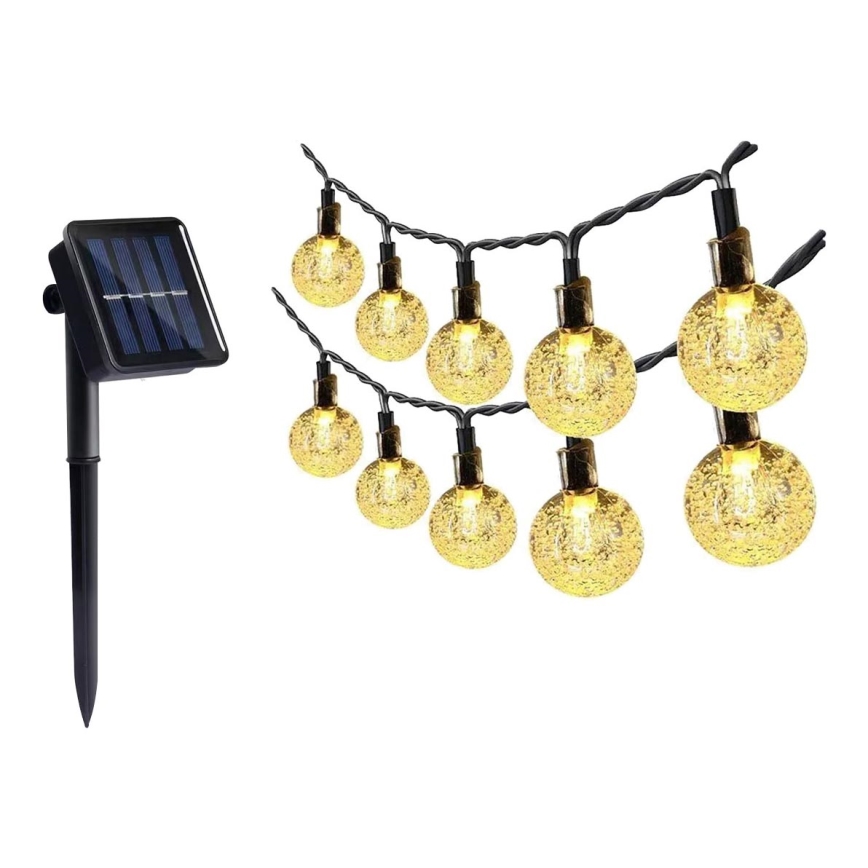 LED Solar chain 30xLED/0,12W/1,2V 3000K IP44