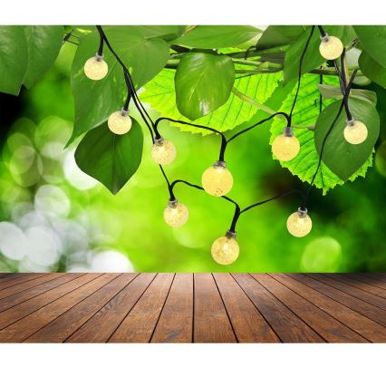 LED Solar chain 30xLED/8 functions 300 mAh 4,9m IP44 warm white