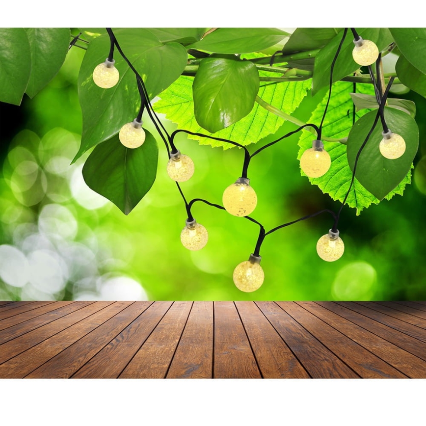 LED Solar chain 30xLED/8 functions 300 mAh 4,9m IP44 warm white