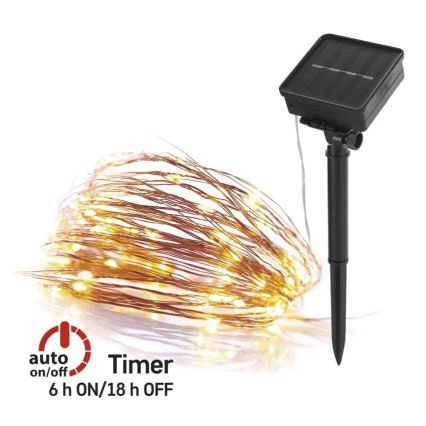 LED Solar chain LED/2,4W/1,2V 1xAA 15 m IP44 3000K 600 mAh
