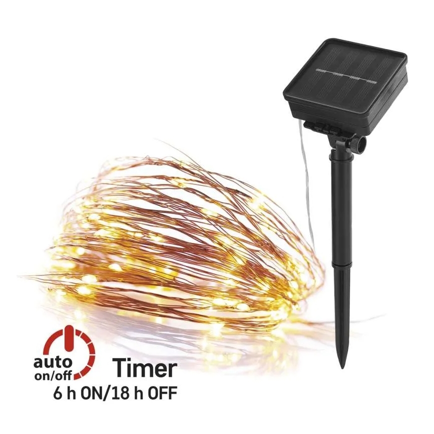 LED Solar chain LED/2,4W/1,2V 1xAA 15 m IP44 3000K 600 mAh