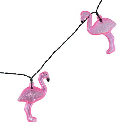 LED Solar decorative chain 10xLED 3,8 IP44 flamingo