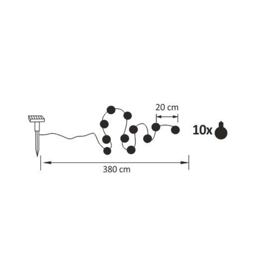 LED Solar decorative chain LED/1,2V 3,8 m IP44