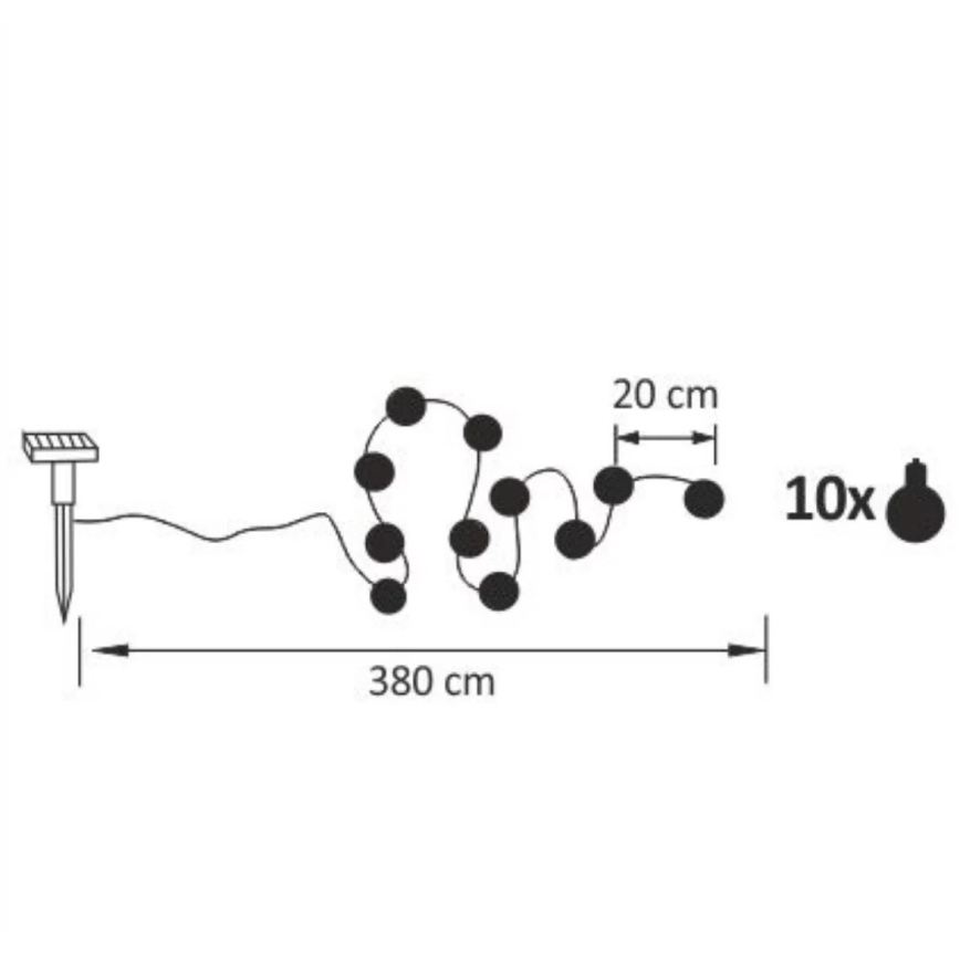 LED Solar decorative chain LED/1,2V 3,8 m IP44