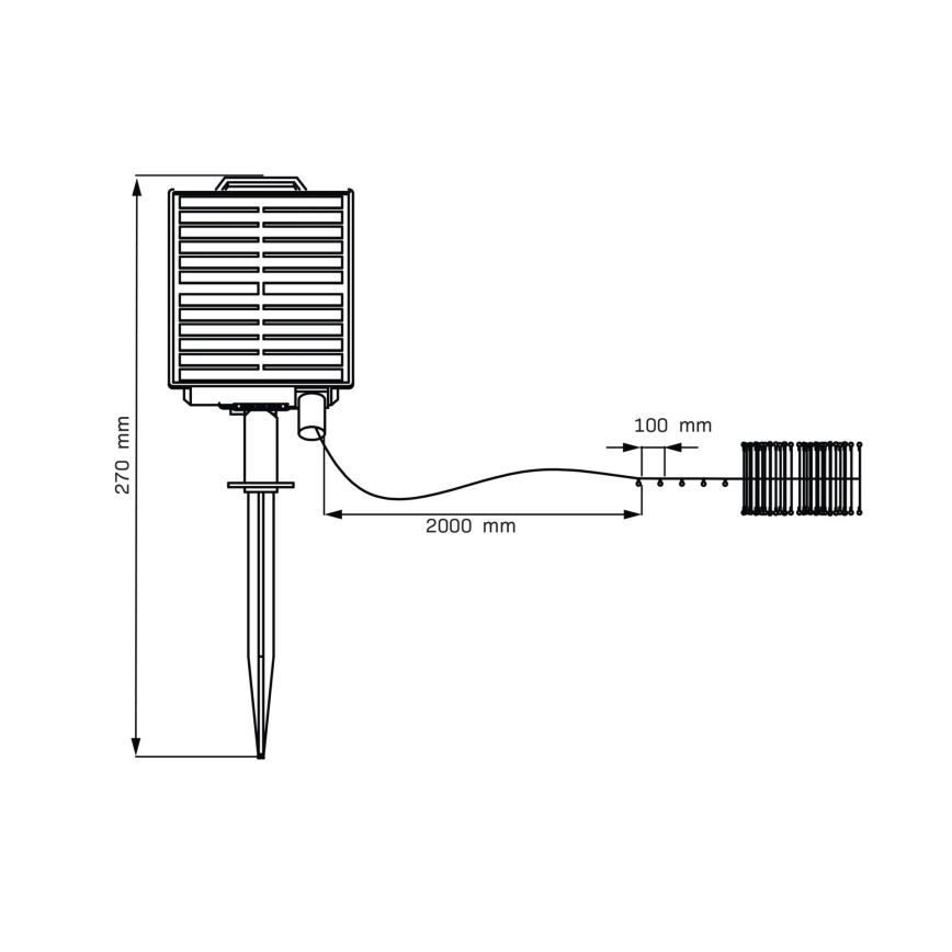 LED Solar decorative chain LED/3,7V 1800 mAh 10 m IP44 + remote control