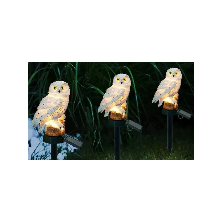 LED Solar Decorative Light with Sensor 6xLED/1,2V 3000K 40 cm 600 mAh IP44 Owl