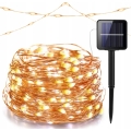 LED Solar Decorative String Lights, 100 LEDs, 1.2 V, 800 mAh, 7 m, IP44, Black