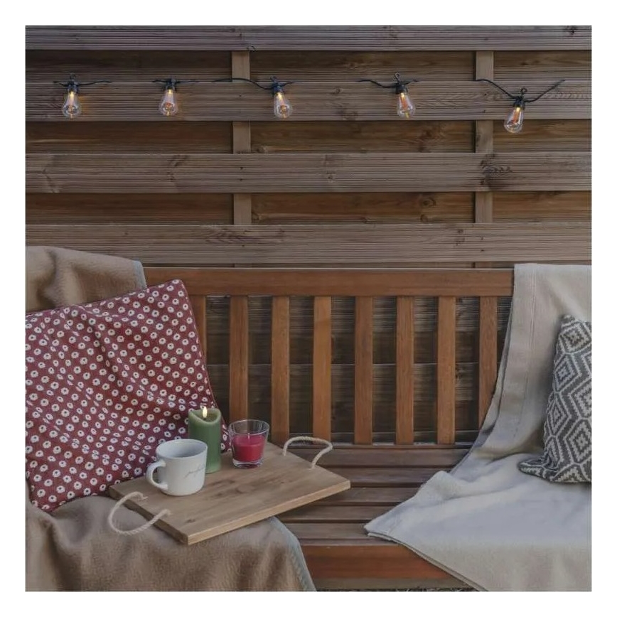 LED Solar Decorative String Lights 10xLED/0.6W/1.2V 4.5m IP44 800 mAh