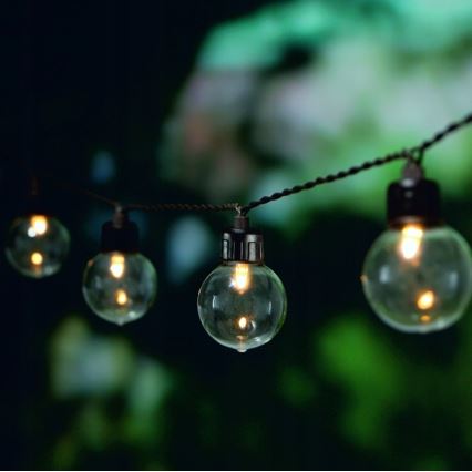 LED Solar Decorative String Lights, 20 LEDs / 8 modes, 500 mAh, 7.6 m, IP67, Warm White