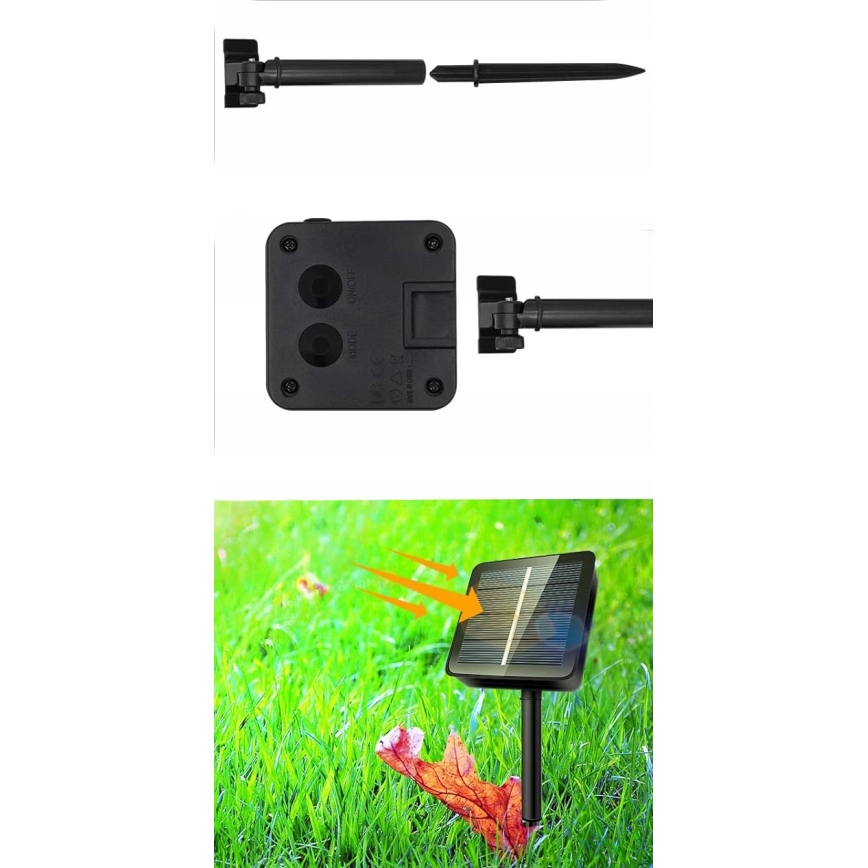 LED Solar Decorative String Lights 50 LEDs / 8 functions 500 mAh 9.5 m IP67 Warm White