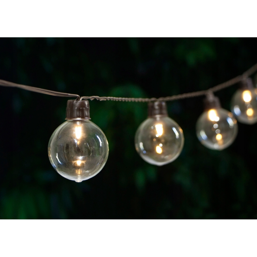 LED Solar Decorative String Lights — 30 LEDs / 8 Modes, 500 mAh, 10.6 m, IP67, Warm White