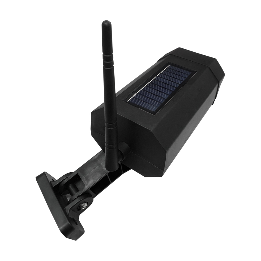 LED Solar dummy security camera with sensor LED/3,7V 1200 mAh IP44 black + remote control