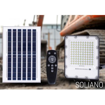 LED Outdoor dimmable solar floodlight LED/100W/3,2V 4500K IP65 black + remote control
