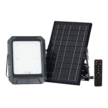 LED Solar floodlight LED/10W/3,7V IP65 4000K black + remote control