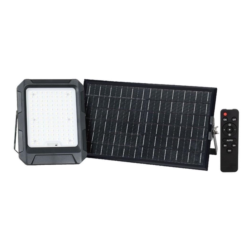 LED Solar floodlight LED/15W/3,7V IP65 4000K 12000 mAh black + remote control