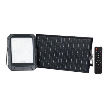 LED Solar floodlight LED/15W/3,7V IP65 4000K black + remote control