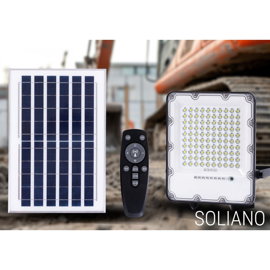 LED Outdoor dimmable solar floodlight LED/50W/3,2V 4500K IP65 black + remote control