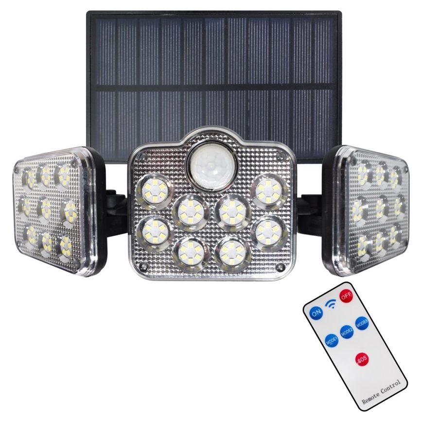 LED Solar floodlight with a motion and dusk sensor LED/20W/3,7V 1200 mAh IP44 + remote control