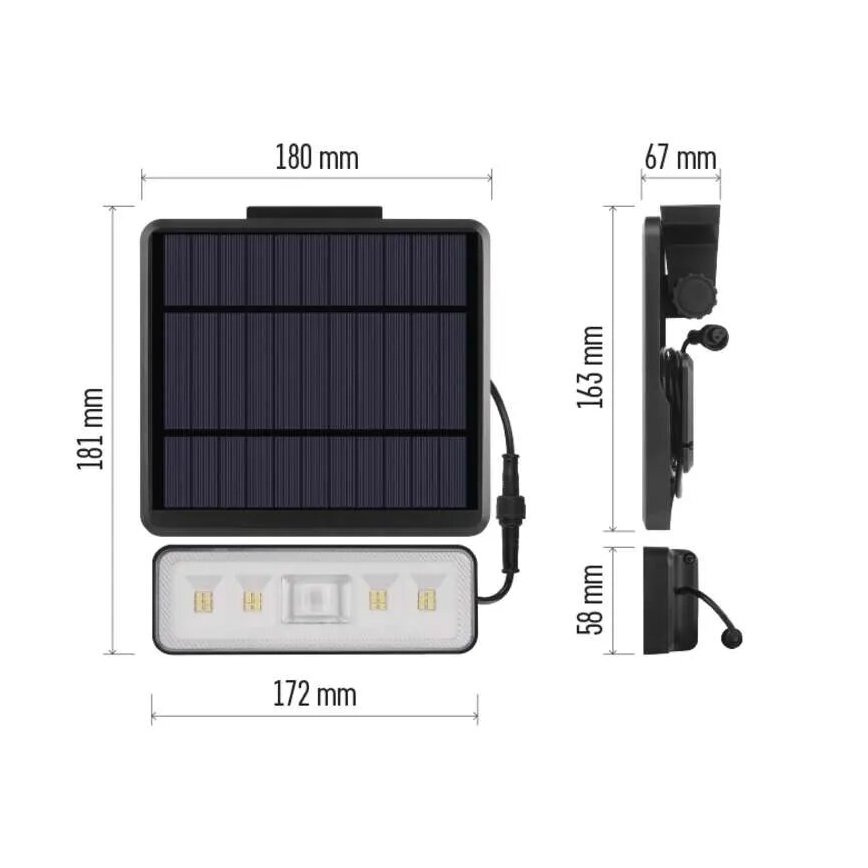LED Solar floodlight with a motion sensor LED/3,7V 2500mAh 4000K IP54