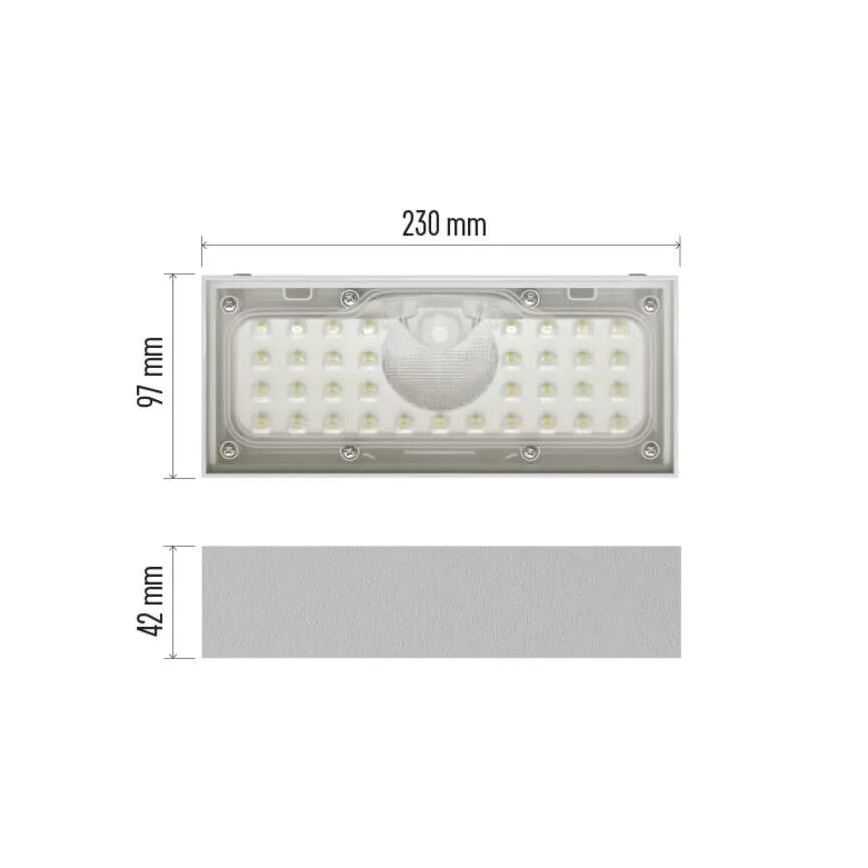 LED Solar floodlight with a motion sensor LED/3,7V 3000mAh 4000K IP65 white