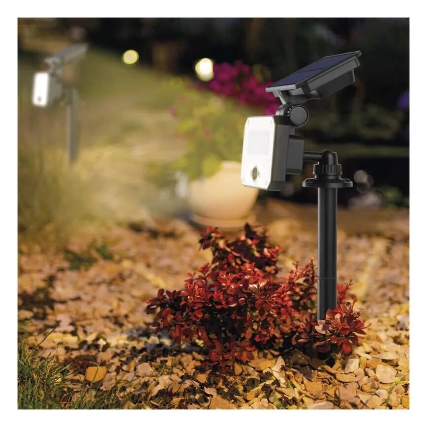 LED Solar floodlight with a motion sensor SPILO LED/3,7V 3600mAh 3000K IP54 + remote control
