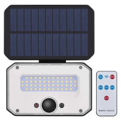 LED Solar floodlight with a motion sensor SPILO LED/3,7V 3600mAh 3000K IP54 + remote control