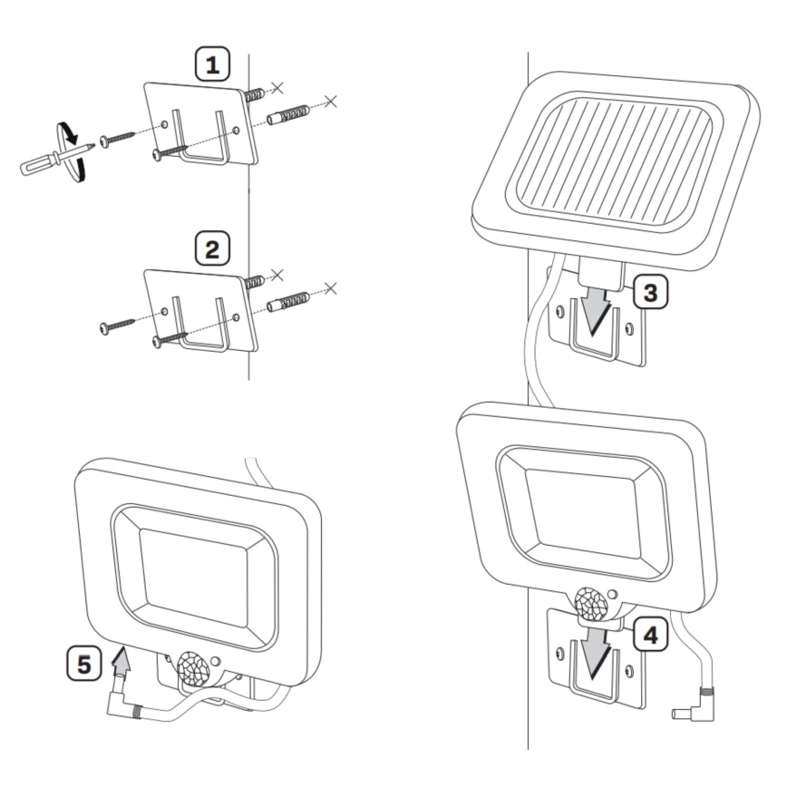 LED Solar floodlight with a sensor DUO LED/1W/3,7V 1200 mAh IP44