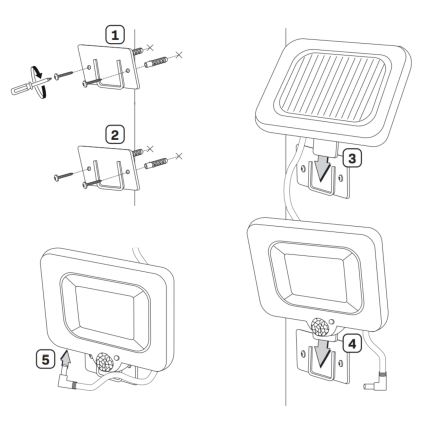 LED Solar floodlight with a sensor DUO LED/1W/3,7V IP44