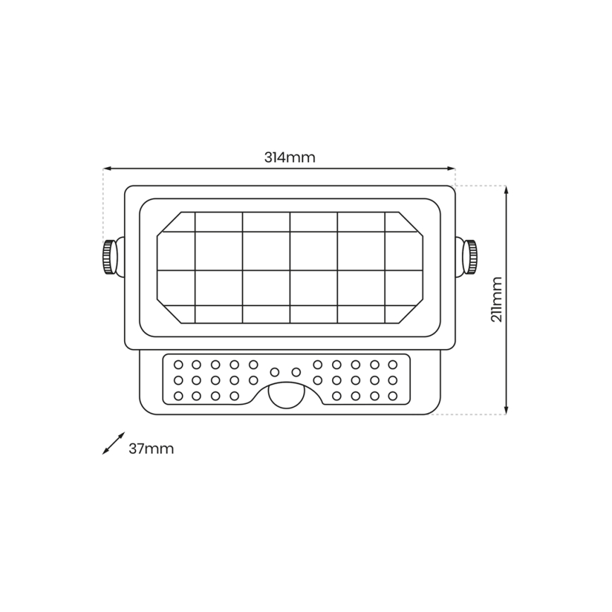 LED Solar floodlight with a sensor EPAD LED/10W/3000 mAh 7,4V 4000K IP65