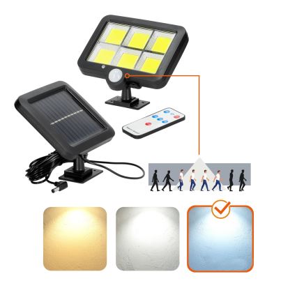 LED Solar floodlight with a sensor LED/1,5W/3,7V 6000K IP44 1200 mAh