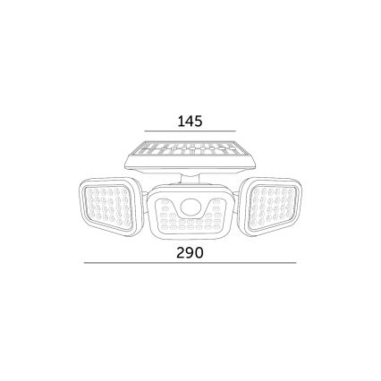 LED Solar floodlight with a sensor LED/1,5W/3,7V 6000K IP44