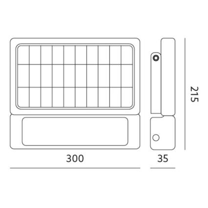 LED Solar floodlight with a sensor LED/10W/3,7V 4000K IP65