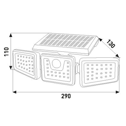 LED Solar floodlight with a sensor LED/14W/3,7V 1800 mAh IP54