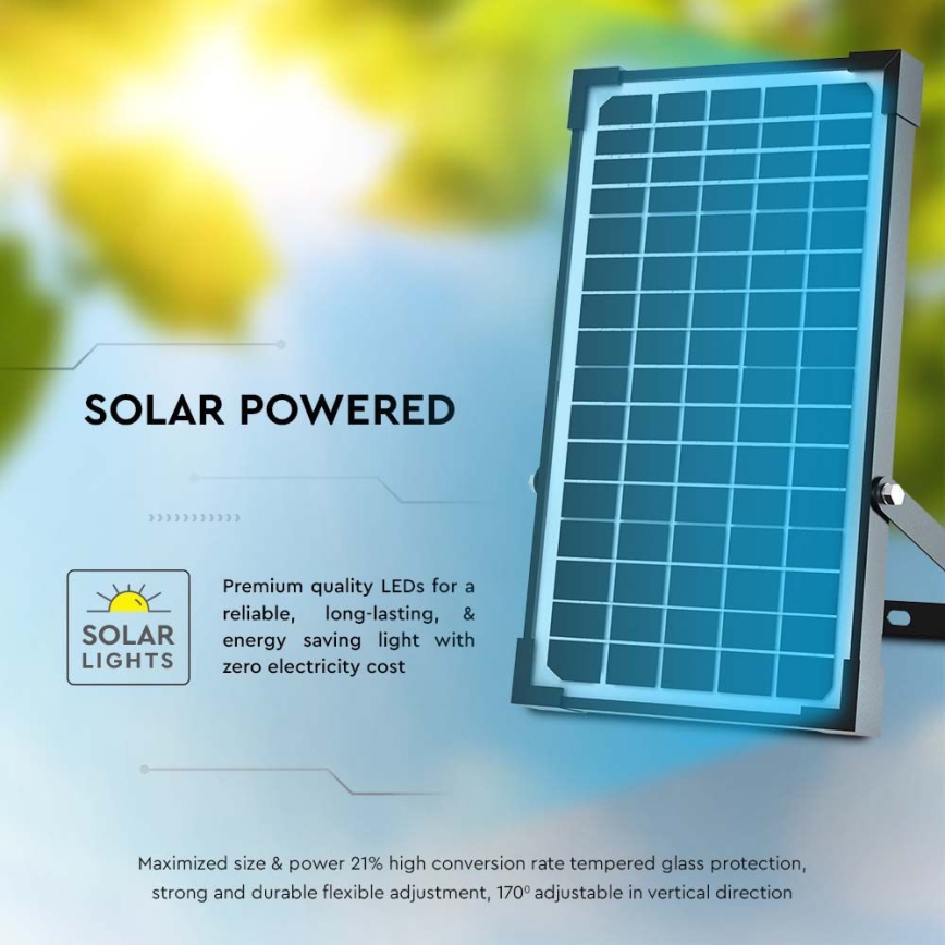 LED Solar floodlight with a sensor LED/30W/6,4V 4000K + remote control