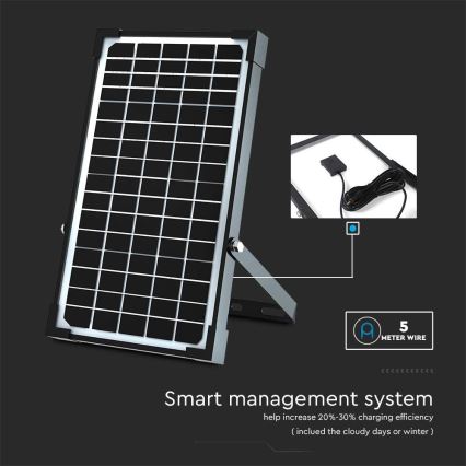 LED Solar floodlight with a sensor LED/30W/6,4V 6400K + remote control