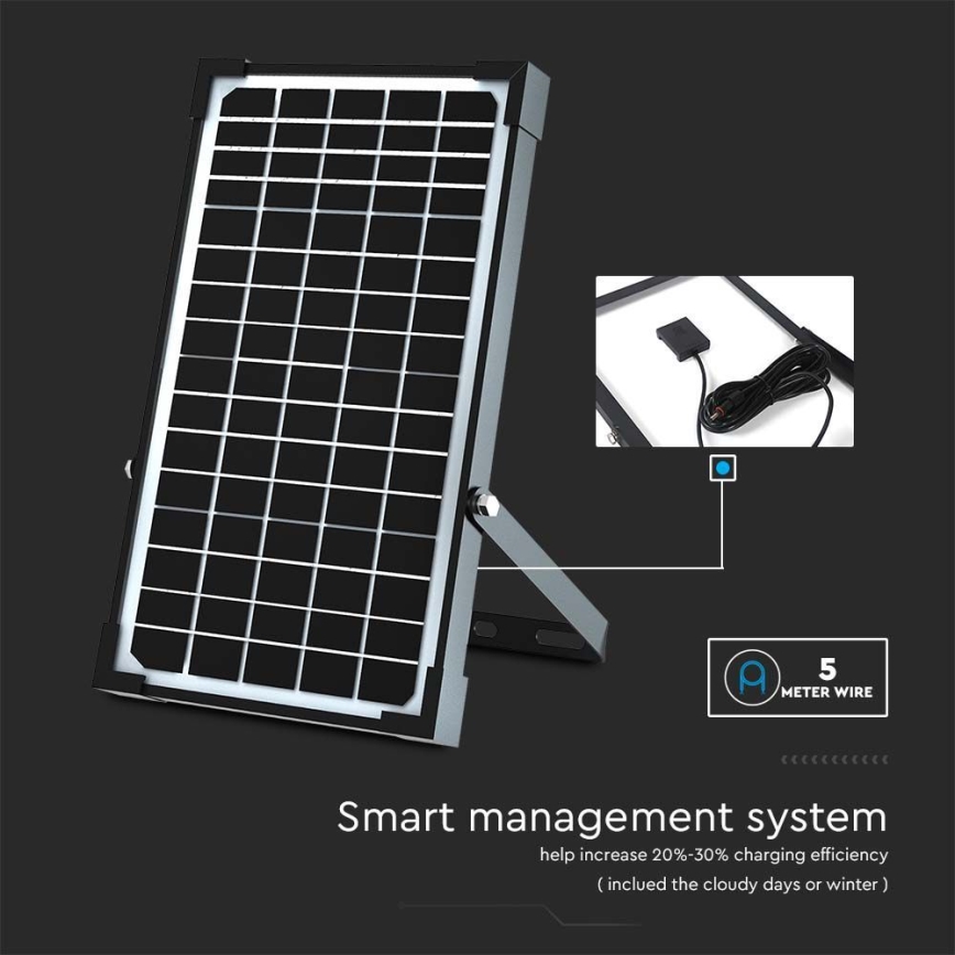 LED Solar floodlight with a sensor LED/30W/6,4V 6400K + remote control