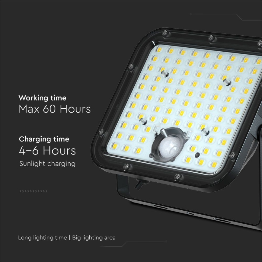 LED Solar floodlight with a sensor LED/30W/6,4V 6400K + remote control